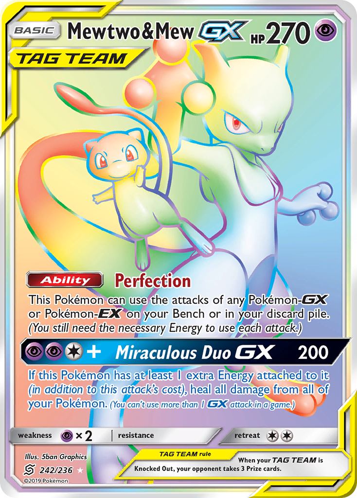 Mewtwo & Mew GX (242/236) [Sun & Moon: Unified Minds] | Arkham Games and Comics