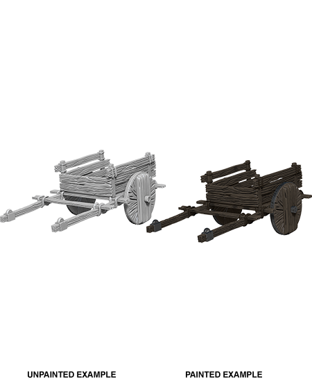 WizKids Deep Cuts Unpainted Miniatures: 2 Wheel Cart | Arkham Games and Comics