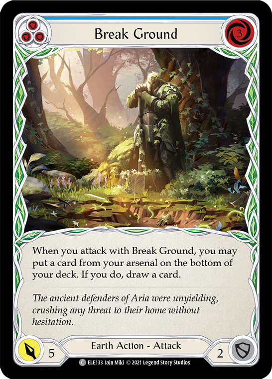 Break Ground (Blue) [ELE133] (Tales of Aria)  1st Edition Rainbow Foil | Arkham Games and Comics