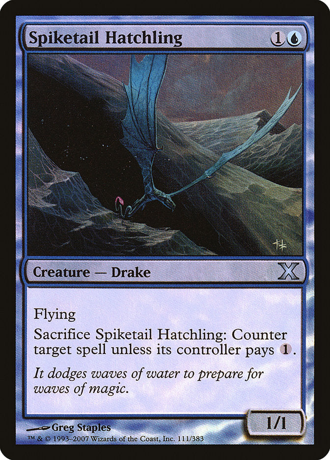 Spiketail Hatchling (Premium Foil) [Tenth Edition] | Arkham Games and Comics