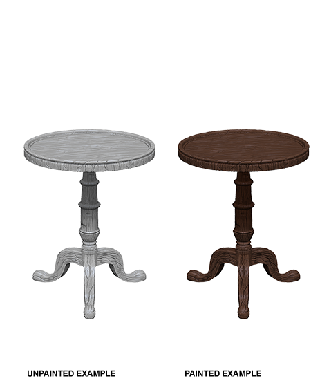 WizKids Deep Cuts Unpainted Miniatures: Small Round Tables | Arkham Games and Comics