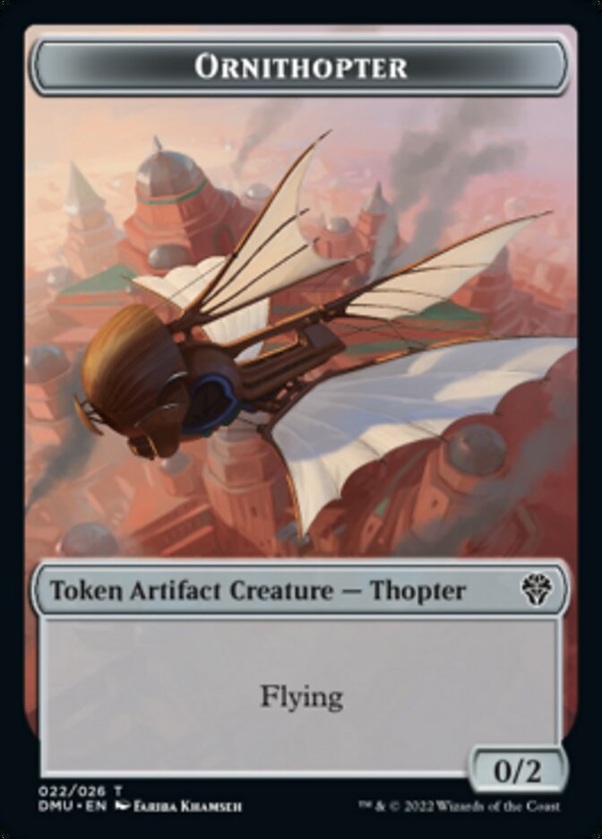 Bird (002) // Ornithopter Double-sided Token [Dominaria United Tokens] | Arkham Games and Comics