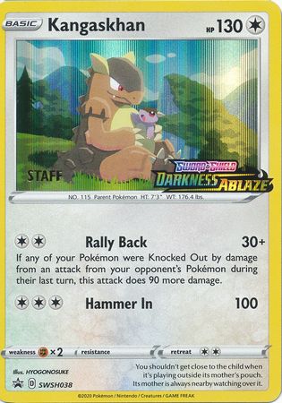 Kangaskhan (SWSH038) (Staff Prerelease Promo) [Sword & Shield: Black Star Promos] | Arkham Games and Comics