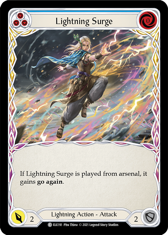 Lightning Surge (Blue) [ELE191] (Tales of Aria)  1st Edition Rainbow Foil | Arkham Games and Comics