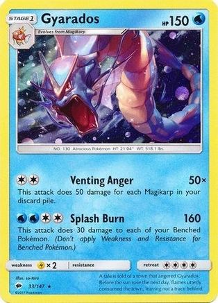 Gyarados (33/147) (Cosmos Holo) [Sun & Moon: Burning Shadows] | Arkham Games and Comics