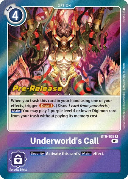 Underworld's Call [BT6-108] [Double Diamond Pre-Release Cards] | Arkham Games and Comics