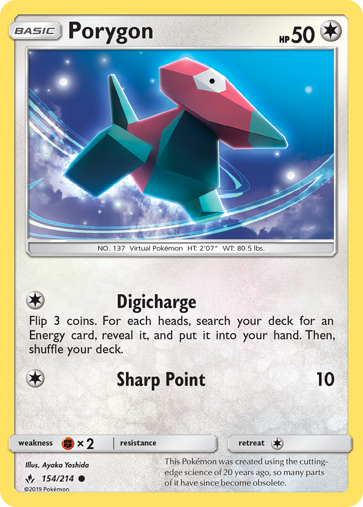 Porygon (154/214) [Sun & Moon: Unbroken Bonds] | Arkham Games and Comics