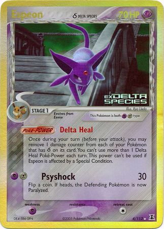 Espeon (4/113) (Delta Species) (Stamped) [EX: Delta Species] | Arkham Games and Comics