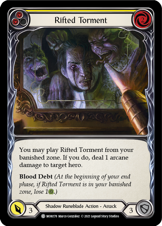 Rifted Torment (Yellow) [MON178] (Monarch)  1st Edition Normal | Arkham Games and Comics