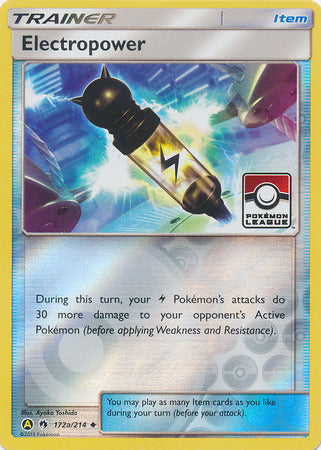 Electropower (172a/214) (League Promo) [Sun & Moon: Lost Thunder] | Arkham Games and Comics