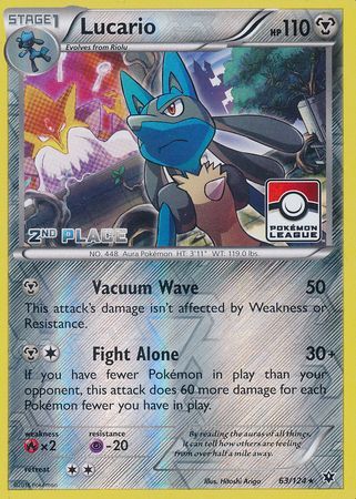 Lucario (63/124) (League Promo 2nd Place) [XY: Fates Collide] | Arkham Games and Comics