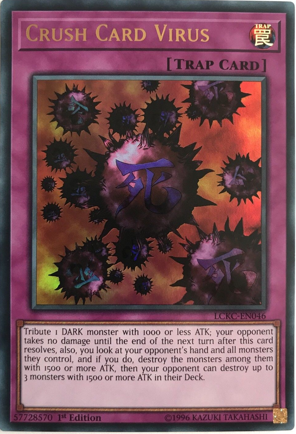 Crush Card Virus (Version 1) [LCKC-EN046] Ultra Rare | Arkham Games and Comics