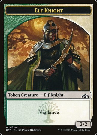 Elf Knight Token [Guilds of Ravnica Tokens] | Arkham Games and Comics