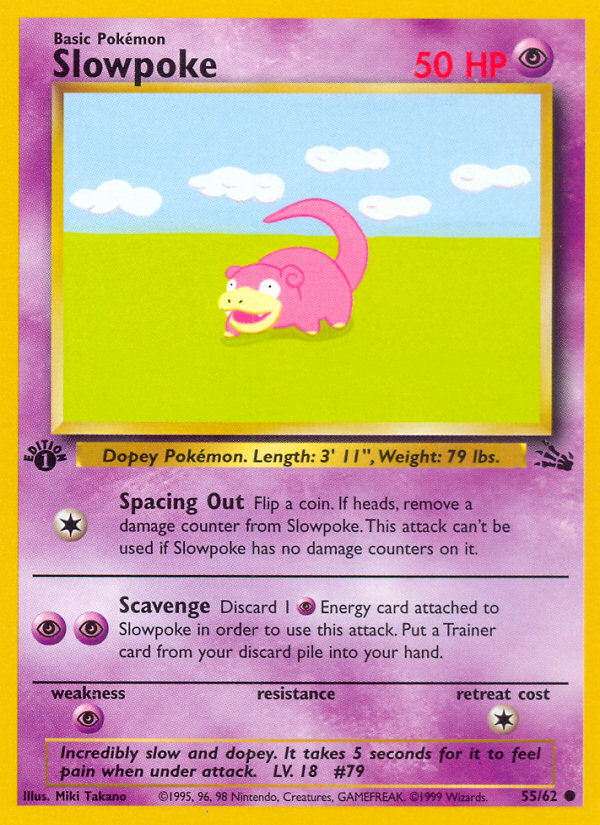 Slowpoke (55/62) [Fossil 1st Edition] | Arkham Games and Comics