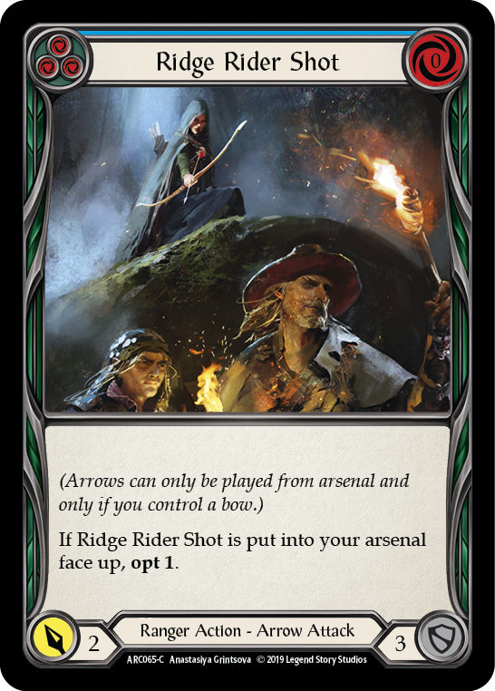 Ridge Rider Shot (Blue) [ARC065-C] (Arcane Rising)  1st Edition Rainbow Foil | Arkham Games and Comics