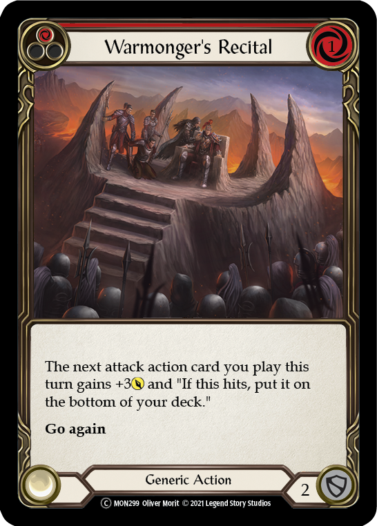Warmonger's Recital (Red) [U-MON299-RF] (Monarch Unlimited)  Unlimited Rainbow Foil | Arkham Games and Comics