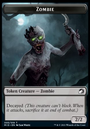 Zombie (005) // Devil Double-sided Token [Innistrad: Midnight Hunt Tokens] | Arkham Games and Comics