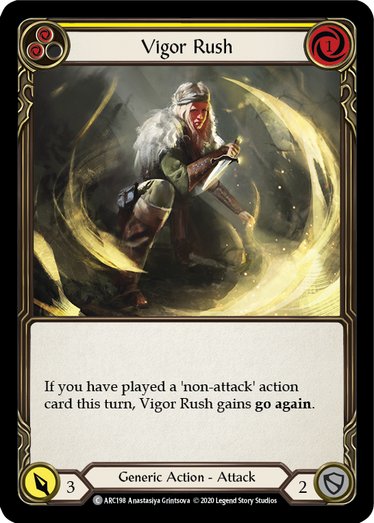 Vigor Rush (Yellow) [U-ARC198] (Arcane Rising Unlimited)  Unlimited Rainbow Foil | Arkham Games and Comics