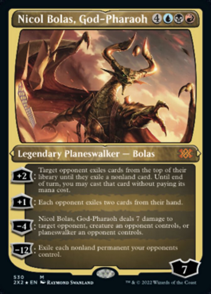 Nicol Bolas, God-Pharaoh (Foil Etched) [Double Masters 2022] | Arkham Games and Comics