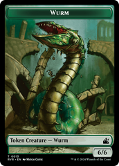 Elf Knight // Wurm Double-Sided Token [Ravnica Remastered Tokens] | Arkham Games and Comics