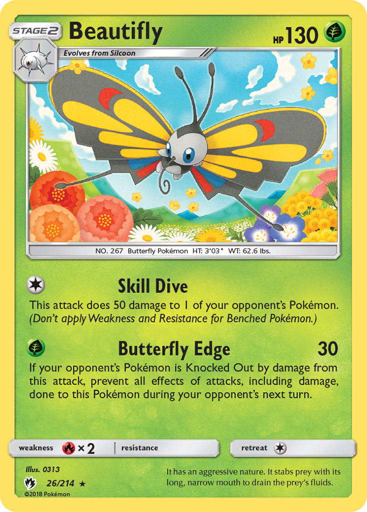 Beautifly (26/214) [Sun & Moon: Lost Thunder] | Arkham Games and Comics