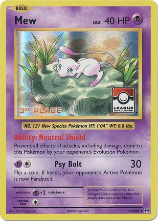 Mew (53/108) (League Promo 3rd Place) [XY: Evolutions] | Arkham Games and Comics