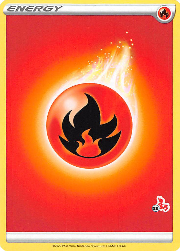 Fire Energy (Cinderace Stamp #29) [Battle Academy 2022] | Arkham Games and Comics