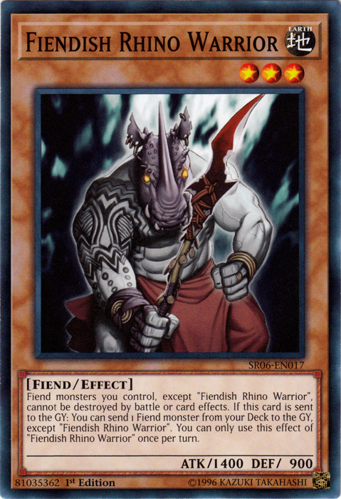 Fiendish Rhino Warrior [SR06-EN017] Common | Arkham Games and Comics