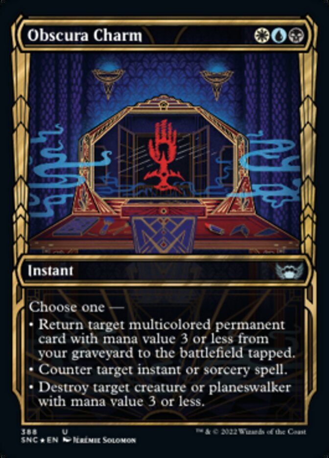Obscura Charm (Showcase Golden Age Gilded Foil) [Streets of New Capenna] | Arkham Games and Comics