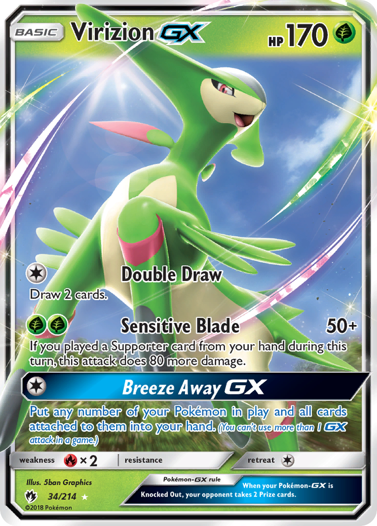 Virizion GX (34/214) [Sun & Moon: Lost Thunder] | Arkham Games and Comics