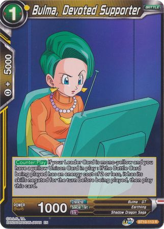 Bulma, Devoted Supporter (BT10-113) [Rise of the Unison Warrior 2nd Edition] | Arkham Games and Comics