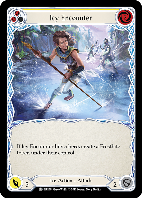 Icy Encounter (Yellow) [ELE158] (Tales of Aria)  1st Edition Rainbow Foil | Arkham Games and Comics