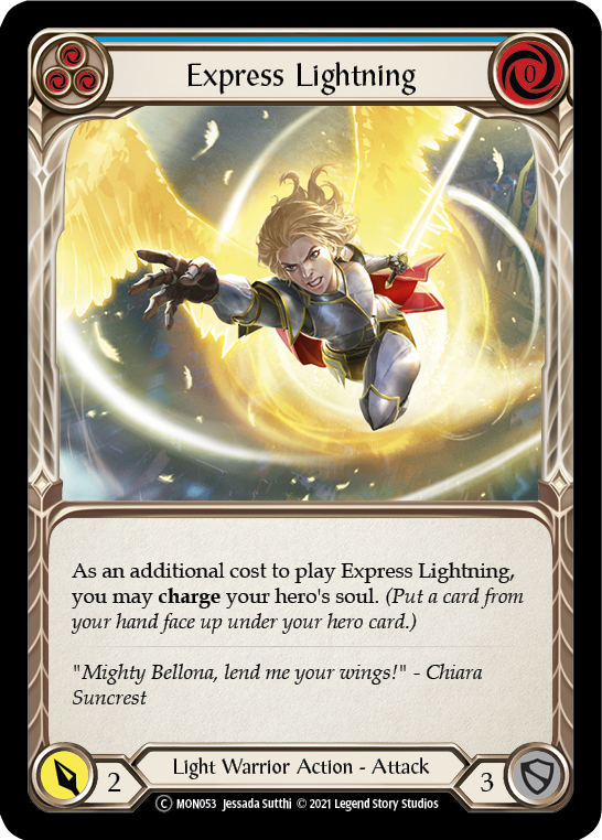 Express Lightning (Blue) [U-MON053-RF] (Monarch Unlimited)  Unlimited Rainbow Foil | Arkham Games and Comics