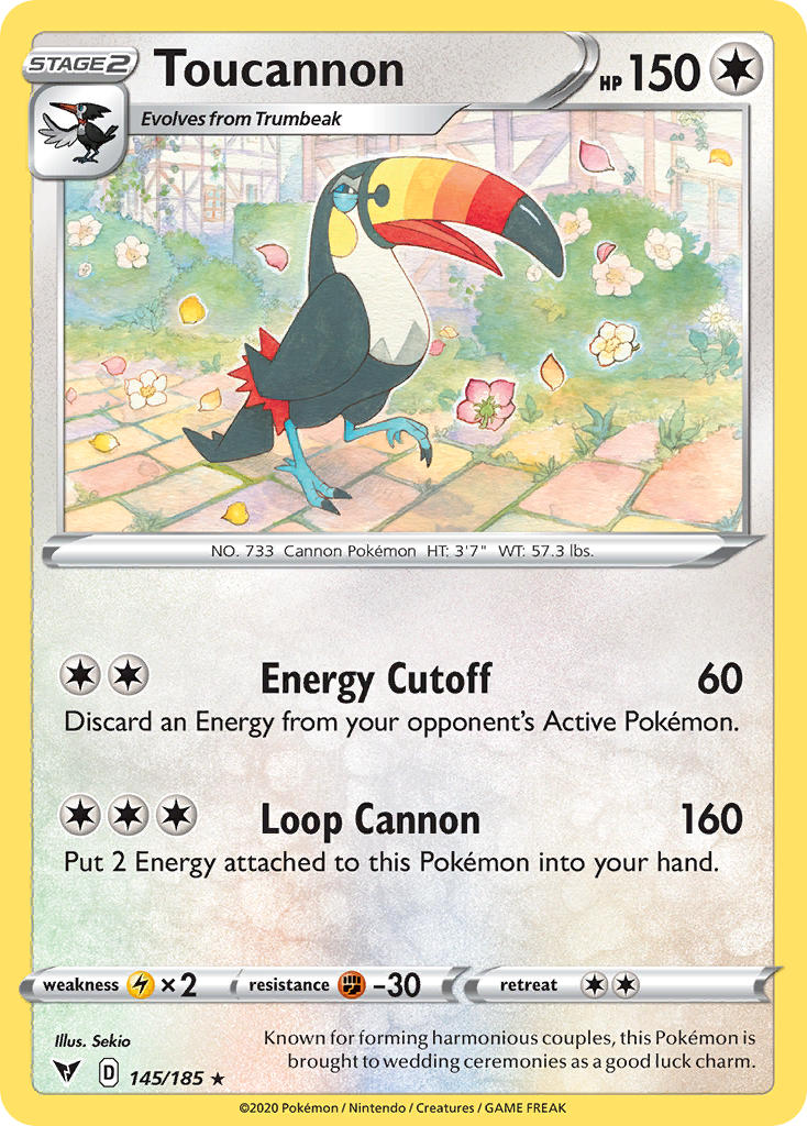 Toucannon (145/185) [Sword & Shield: Vivid Voltage] | Arkham Games and Comics