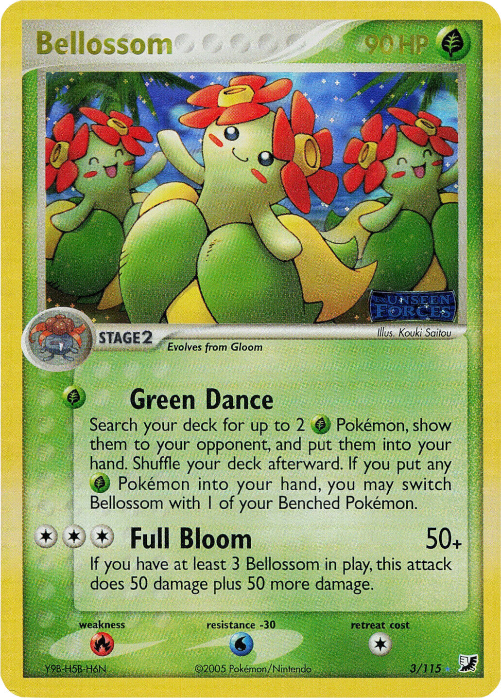 Bellossom (3/115) (Stamped) [EX: Unseen Forces] | Arkham Games and Comics