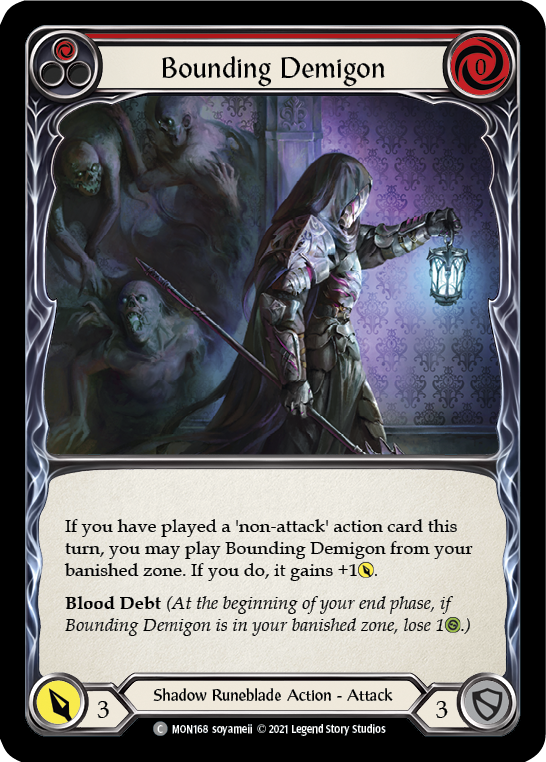 Bounding Demigon (Red) [MON168-RF] (Monarch)  1st Edition Rainbow Foil | Arkham Games and Comics