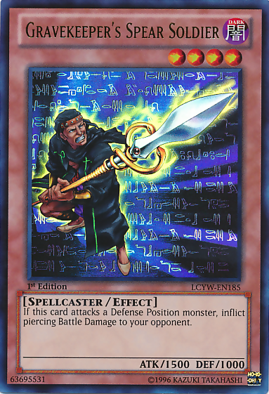 Gravekeeper's Spear Soldier [LCYW-EN185] Ultra Rare | Arkham Games and Comics