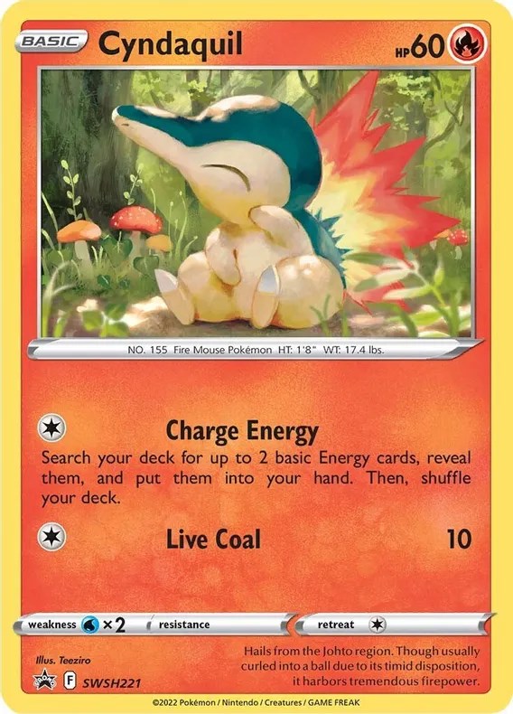 Cyndaquil (SWSH221) (Cosmos Holo) [Sword & Shield: Black Star Promos] | Arkham Games and Comics