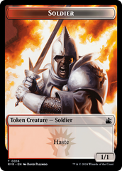 Elf Knight // Soldier Double-Sided Token [Ravnica Remastered Tokens] | Arkham Games and Comics