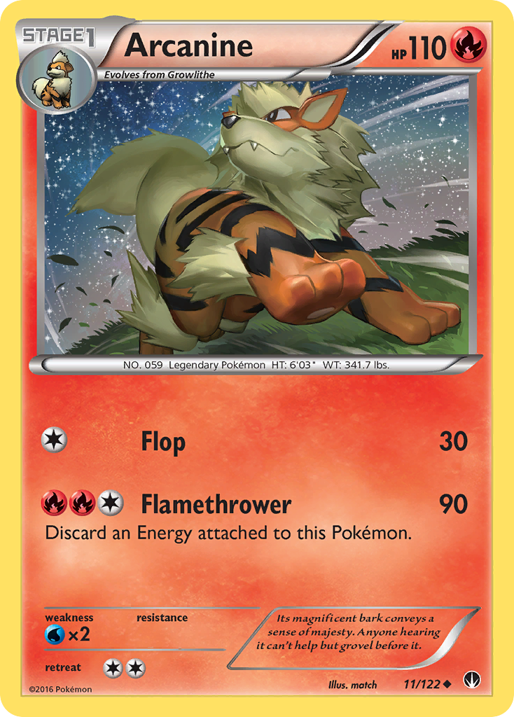 Arcanine (11/122) [XY: BREAKpoint] | Arkham Games and Comics