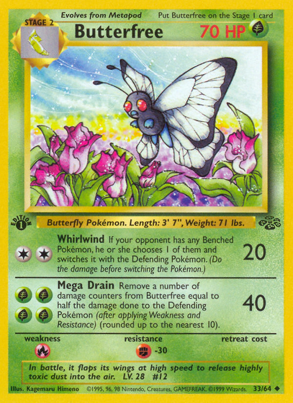 Butterfree (33/64) [Jungle 1st Edition] | Arkham Games and Comics