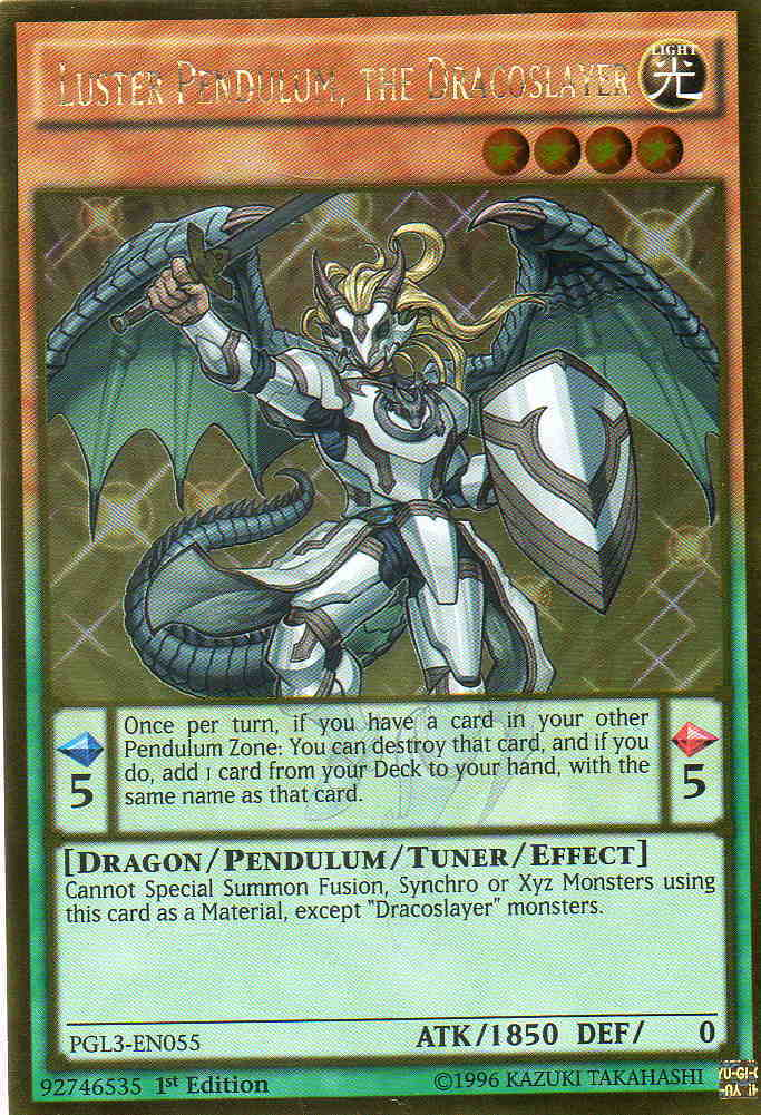 Luster Pendulum, the Dracoslayer [PGL3-EN055] Gold Rare | Arkham Games and Comics