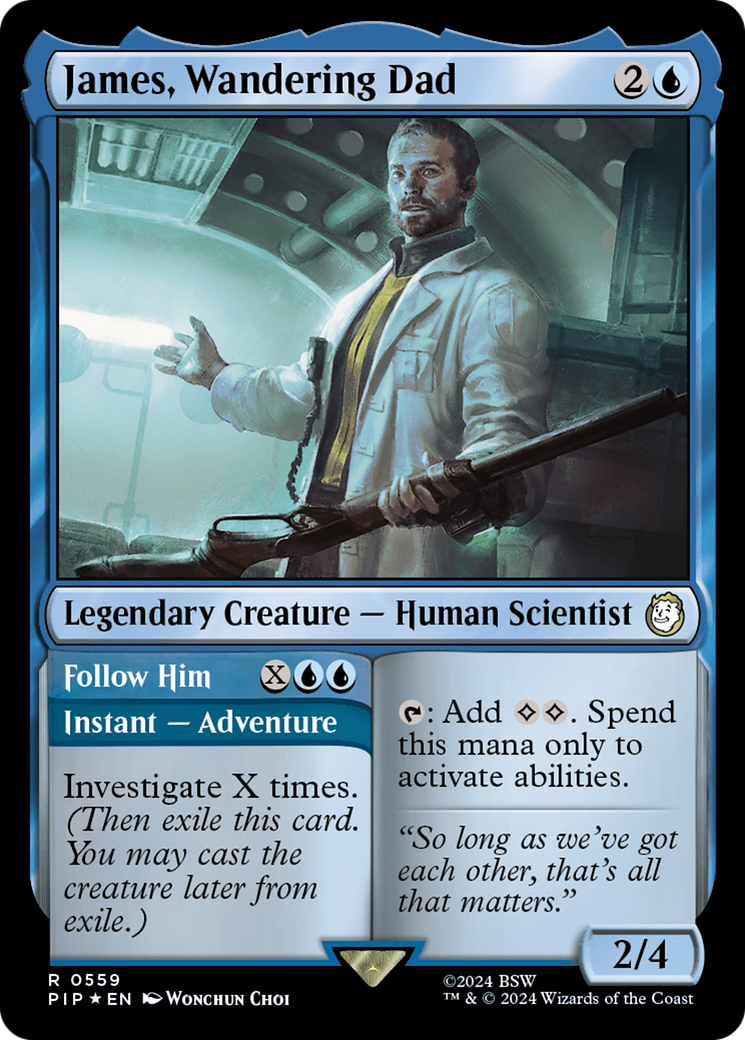 James, Wandering Dad // Follow Him (Surge Foil) [Fallout] | Arkham Games and Comics