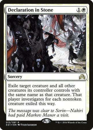 Declaration in Stone [Shadows over Innistrad Promos] | Arkham Games and Comics