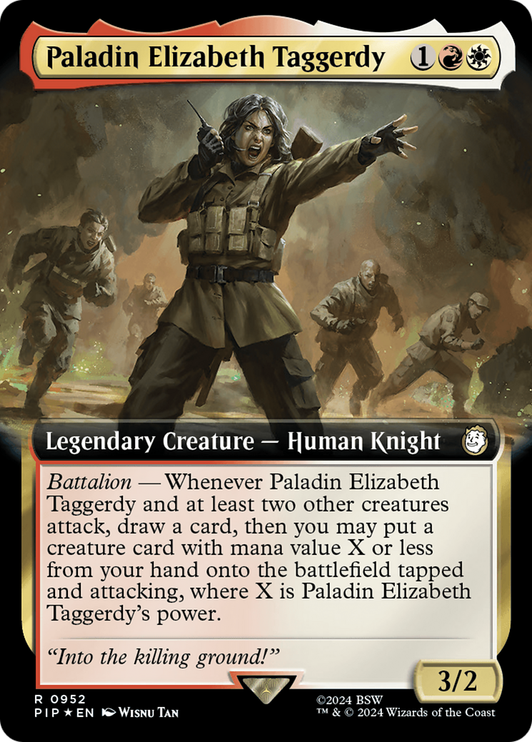 Paladin Elizabeth Taggerdy (Extended Art) (Surge Foil) [Fallout] | Arkham Games and Comics