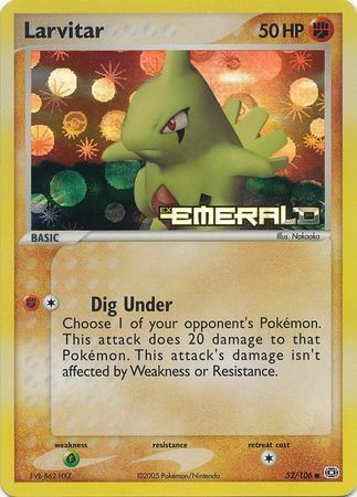 Larvitar (52/106) (Stamped) [EX: Emerald] | Arkham Games and Comics