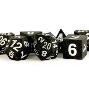 Metallic Dice Games Sharp Edge Silicone Rubber Dice Set: Gold Scatter | Arkham Games and Comics