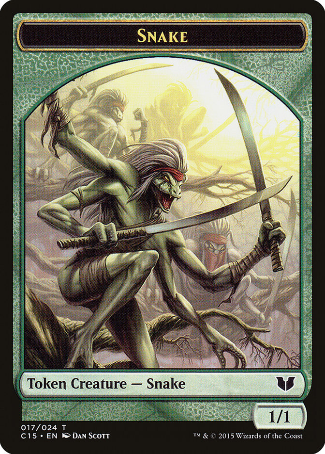 Snake (017) // Saproling Double-Sided Token [Commander 2015 Tokens] | Arkham Games and Comics