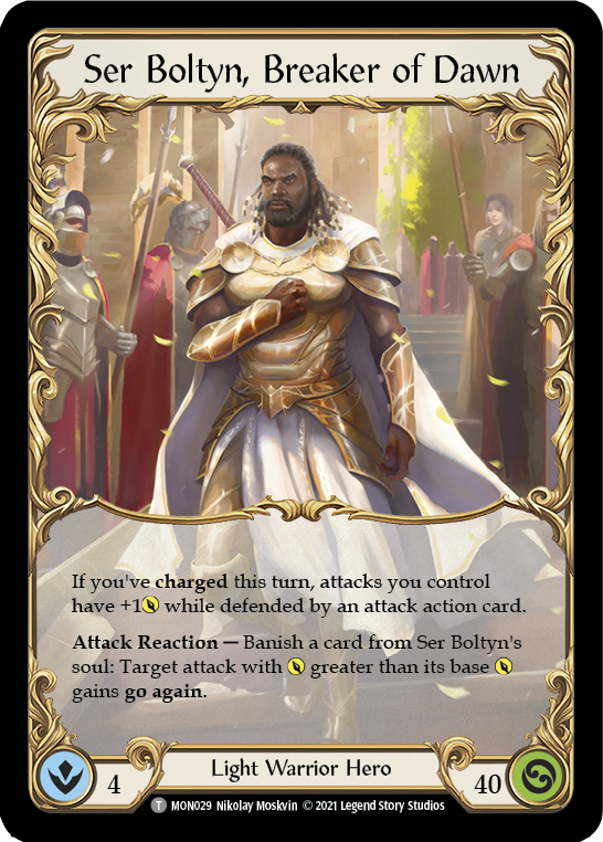 Ser Boltyn, Breaker of Dawn // Boltyn [MON029 // MON030] (Monarch)  1st Edition Normal | Arkham Games and Comics