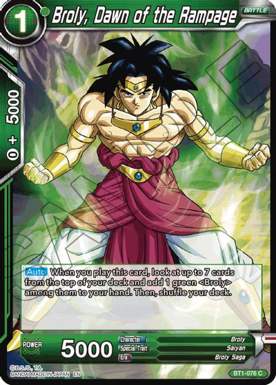 Broly, Dawn of the Rampage (Reprint) (BT1-076) [Battle Evolution Booster] | Arkham Games and Comics